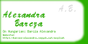 alexandra barcza business card